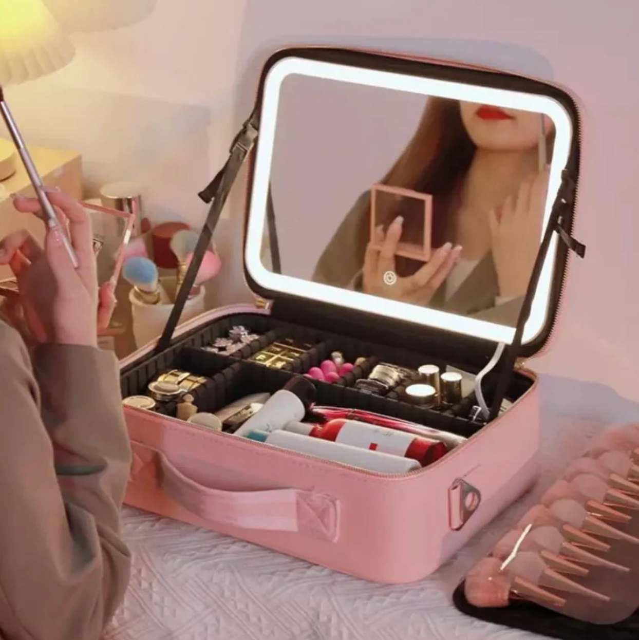 Travel Makeup Mirror Case (Square)